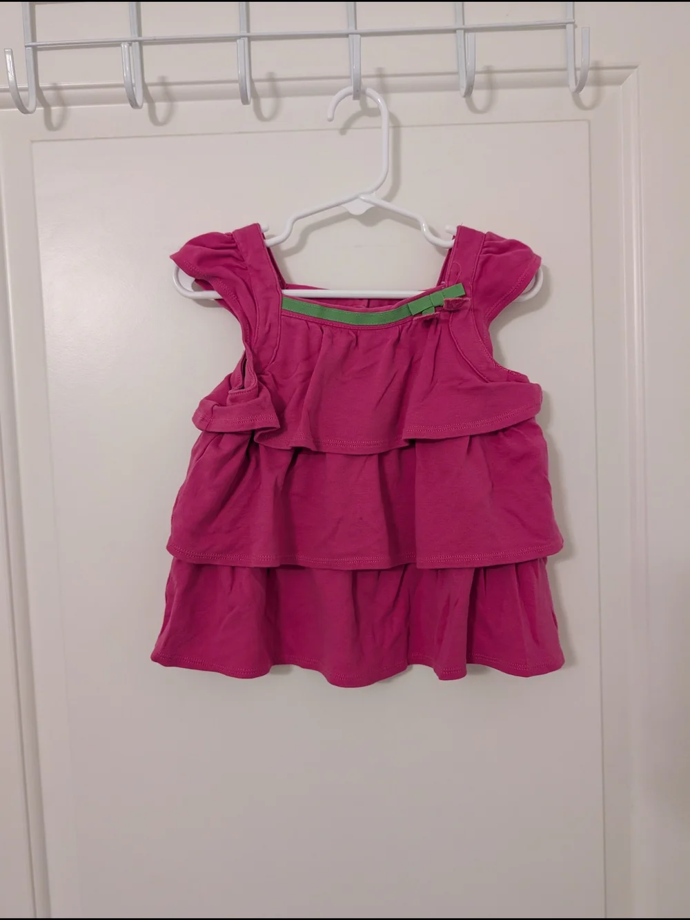 💥3/$24 Gymboree Bright Tulip Hot Pink Tiered Ruffle Tank Size 3T